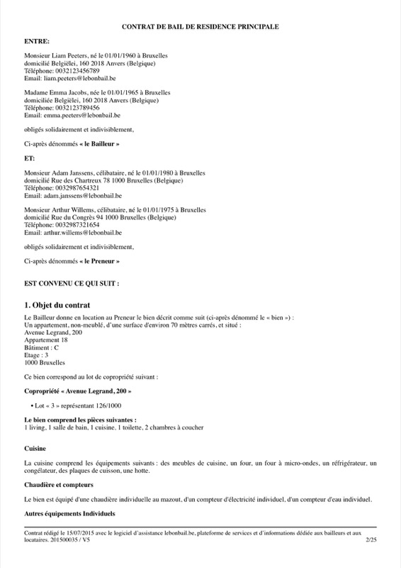 Exemple de contrat de bail - Page 2
