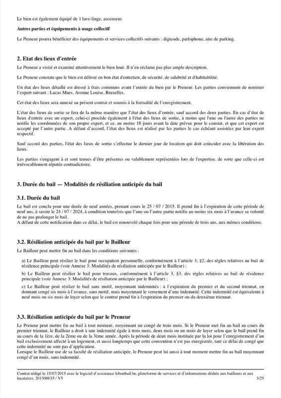 Exemple de contrat de bail - Page 3