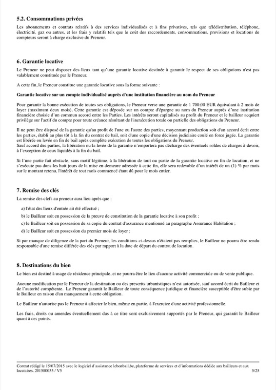 Exemple de contrat de bail - Page 5