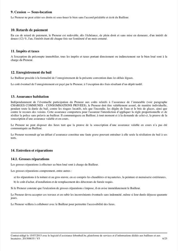 Exemple de contrat de bail - Page 6