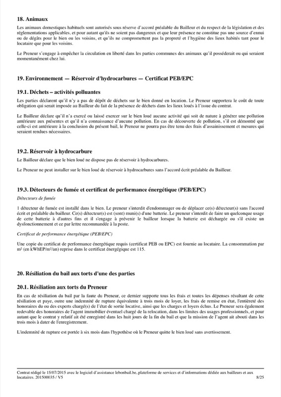 Exemple de contrat de bail - Page 8