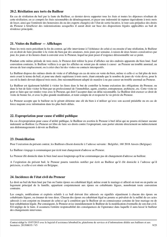Exemple de contrat de bail - Page 9