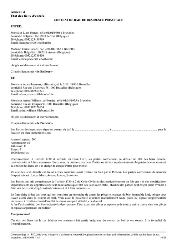 Exemple de contrat de bail - Page 16
